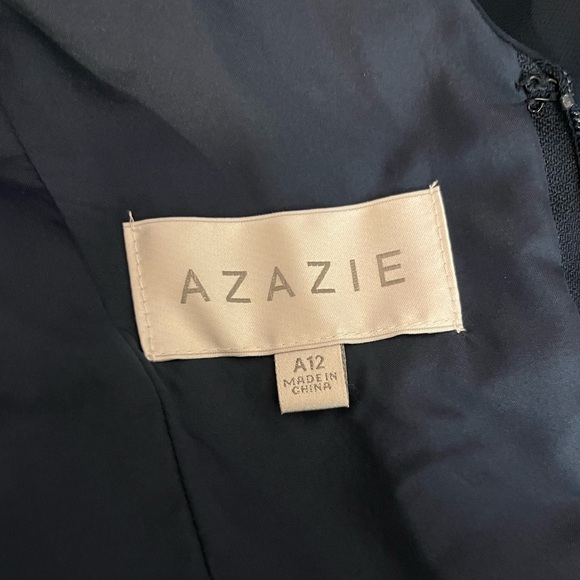 New Azazie “Temeka” Dark Navy Floor Length Bridesmaids Dress - Picture 7 of 12